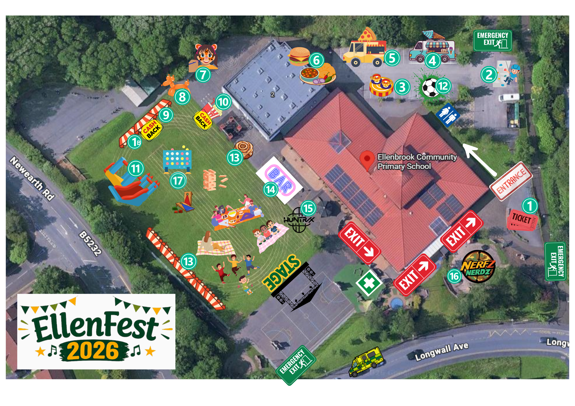 EllenFest site map