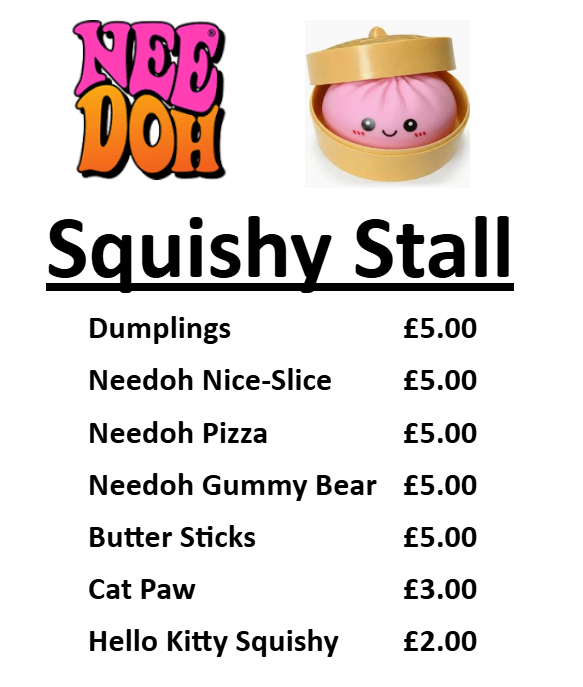 Squishy stall price list